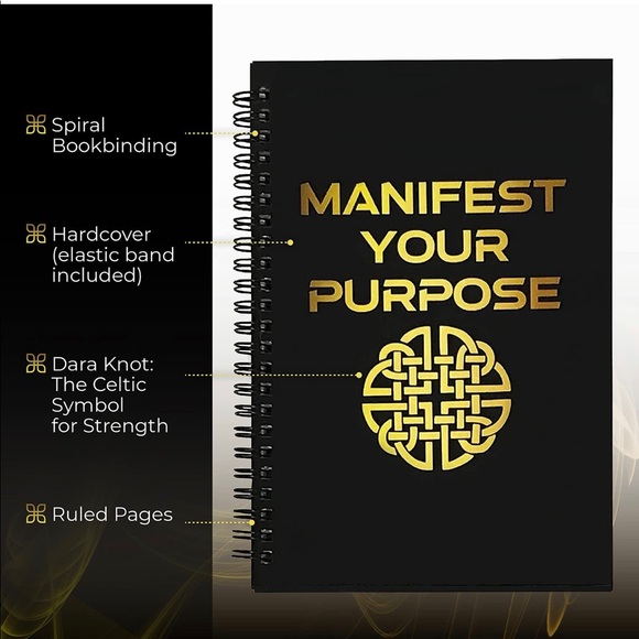Manifest Your Purpose Inspirational Writing Journal Hardcover Blank Ruled Pages - Picture 10 of 10